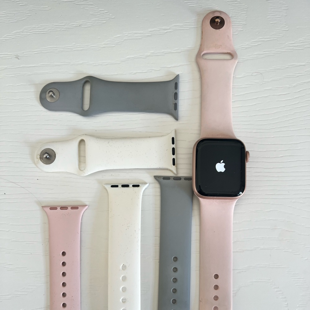Apple Women's Bracelet Set - Pink, Gray, White